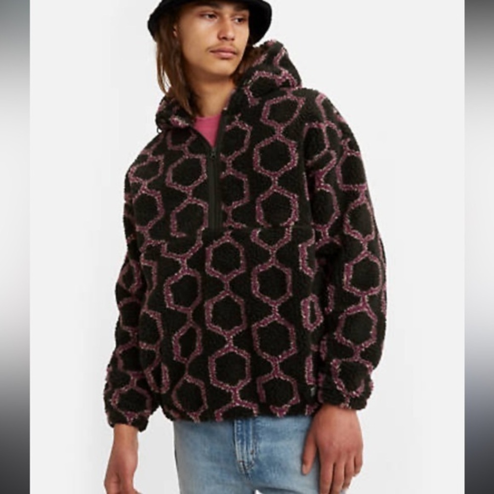LEVIS COZY HALF ZIP HOODIE men’s medium
